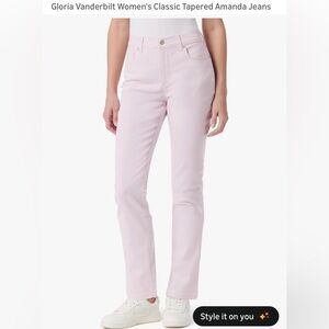 Gloria Vanderbilt Light Pink Straight-Leg Pants. Amanda. Size 12. Gently worn.